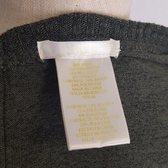 Matty M Zipper Back Olive Green Hi Lo Tunic Top - Picture 6 of 6